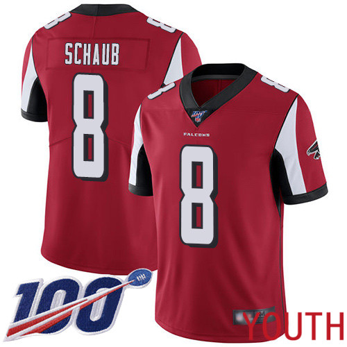 Atlanta Falcons Limited Red Youth Matt Schaub Home Jersey NFL Football #8 100th Season Vapor Untouchable